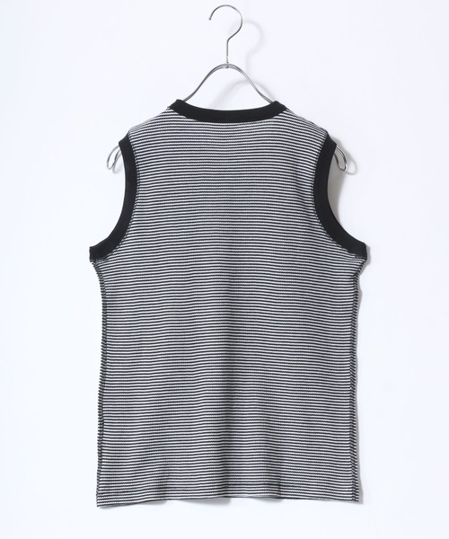 Healthknit(ヘルスニット)の「Healthknit(ヘルスニット)ベーシックワッフル クルーネックノースリーブTシャツ/パックT/無地 ボーダー(Tシャツ/カットソー・レディース・グリーン系その他/ブラック/イエロー系その他/ホワイト×ブラック/ピンク/オフホワイト/ブルー系その他/ブルー系その他2・M)」の13枚目の写真