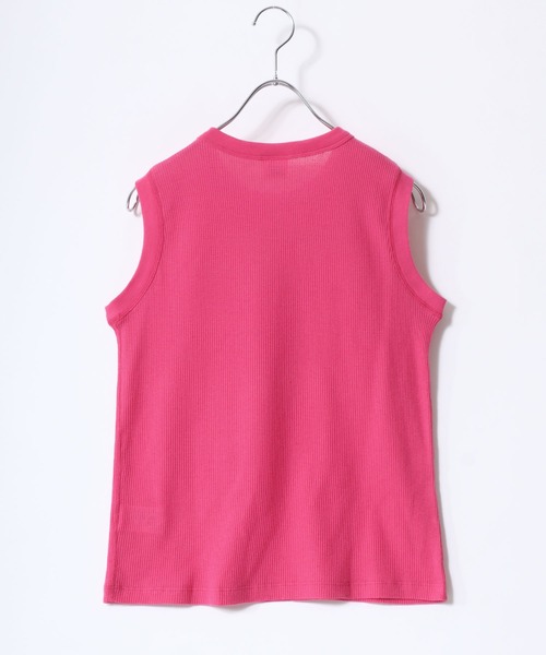 Healthknit(ヘルスニット)の「Healthknit(ヘルスニット)ベーシックワッフル クルーネックノースリーブTシャツ/パックT/無地 ボーダー(Tシャツ/カットソー・レディース・グリーン系その他/ブラック/イエロー系その他/ホワイト×ブラック/ピンク/オフホワイト/ブルー系その他/ブルー系その他2・M)」の21枚目の写真
