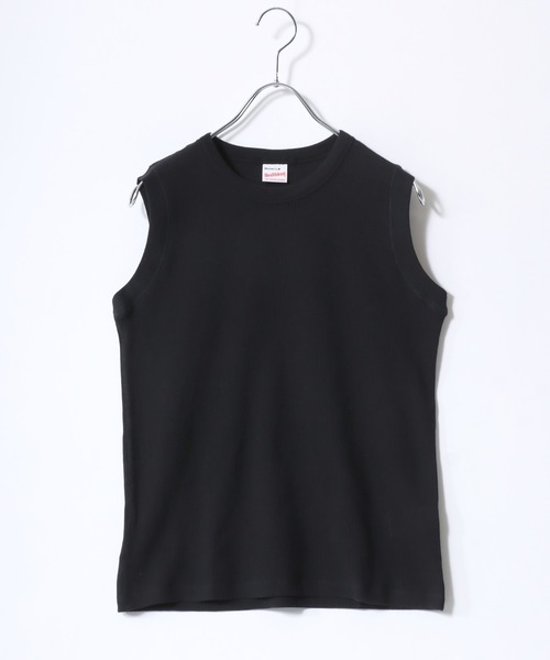 Healthknit(ヘルスニット)の「Healthknit(ヘルスニット)ベーシックワッフル クルーネックノースリーブTシャツ/パックT/無地 ボーダー(Tシャツ/カットソー・レディース・グリーン系その他/ブラック/イエロー系その他/ホワイト×ブラック/ピンク/オフホワイト/ブルー系その他/ブルー系その他2・M)」の14枚目の写真