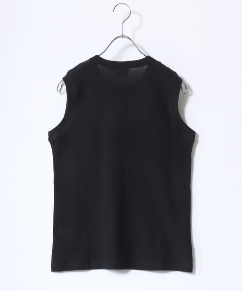 Healthknit(ヘルスニット)の「Healthknit(ヘルスニット)ベーシックワッフル クルーネックノースリーブTシャツ/パックT/無地 ボーダー(Tシャツ/カットソー・レディース・グリーン系その他/ブラック/イエロー系その他/ホワイト×ブラック/ピンク/オフホワイト/ブルー系その他/ブルー系その他2・M)」の15枚目の写真