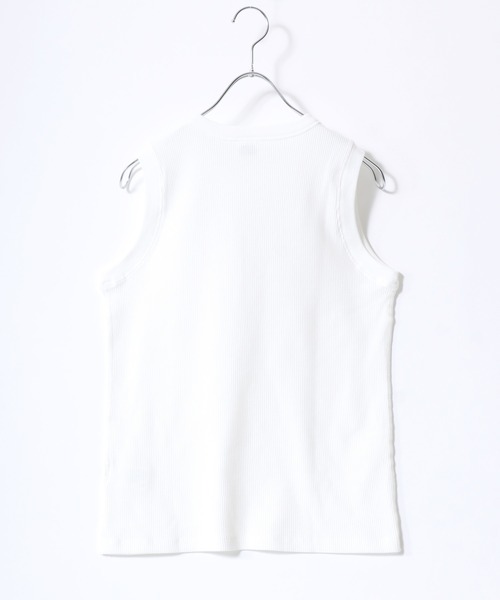 Healthknit(ヘルスニット)の「Healthknit(ヘルスニット)ベーシックワッフル クルーネックノースリーブTシャツ/パックT/無地 ボーダー(Tシャツ/カットソー・レディース・グリーン系その他/ブラック/イエロー系その他/ホワイト×ブラック/ピンク/オフホワイト/ブルー系その他/ブルー系その他2・M)」の11枚目の写真