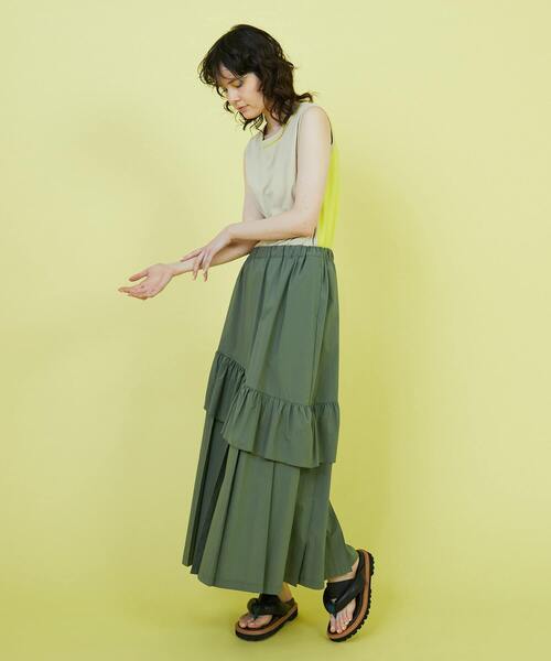 FRAPBOIS（フラボア）の「ツートンタンク（タンクトップ・レディース・ブラック/ベージュ・1）」の12枚目の写真