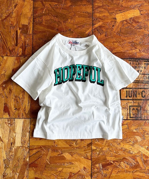 LSP WOW（エルエスピーワオ）の「【LSP WOW!】カラバリ半袖Tee/20色（80～150cm）（Tシャツ/カットソー・キッズ・エメラルド/モスグリーン/パープル/チャコール/ネイビー/オレンジ/イエロー/ブラウン/レッド/ホワイト/ブルー系その他/ベージュ/マスタード/ブルー/オフホワイト/グレー/ライトブルー/ブラック/カーキ/ライトピンク・90/80/130/110/100/120/150/140）」の2枚目の写真