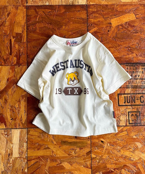 LSP WOW（エルエスピーワオ）の「【LSP WOW!】カラバリ半袖Tee/20色（80～150cm）（Tシャツ/カットソー・キッズ・エメラルド/モスグリーン/パープル/チャコール/ネイビー/オレンジ/イエロー/ブラウン/レッド/ホワイト/ブルー系その他/ベージュ/マスタード/ブルー/オフホワイト/グレー/ライトブルー/ブラック/カーキ/ライトピンク・90/80/130/110/100/120/150/140）」の3枚目の写真