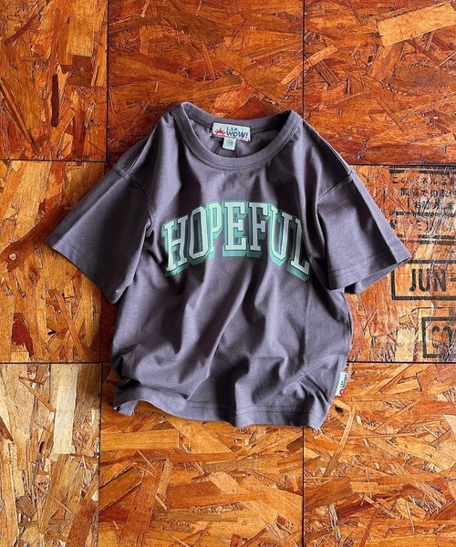 LSP WOW（エルエスピーワオ）の「【LSP WOW!】カラバリ半袖Tee/20色（80～150cm）（Tシャツ/カットソー・キッズ・エメラルド/モスグリーン/パープル/チャコール/ネイビー/オレンジ/イエロー/ブラウン/レッド/ホワイト/ブルー系その他/ベージュ/マスタード/ブルー/オフホワイト/グレー/ライトブルー/ブラック/カーキ/ライトピンク・90/80/130/110/100/120/150/140）」の5枚目の写真