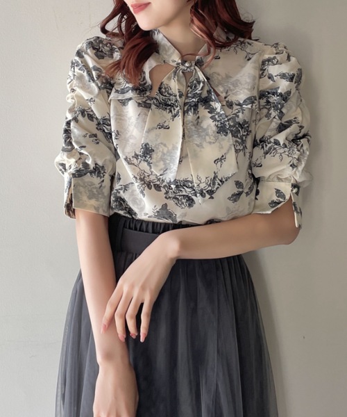 abc une face（アーベーセーアンフェイス）の「タイ付き2WAYブラウス（シャツ/ブラウス・レディース・ベージュ系その他/ホワイト系その他/ホワイト/ブルー系その他・FREE）」の7枚目の写真