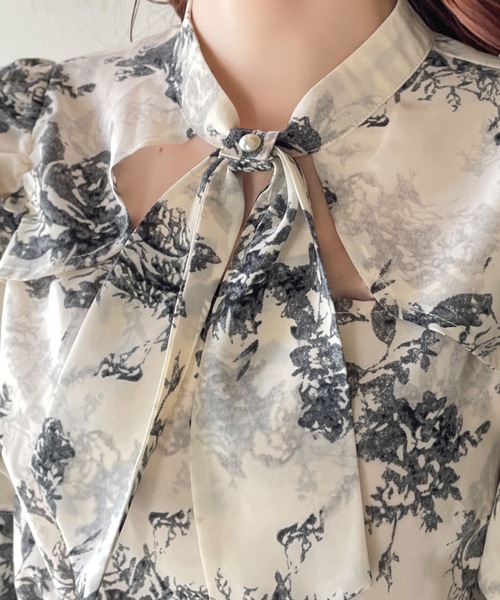 abc une face（アーベーセーアンフェイス）の「タイ付き2WAYブラウス（シャツ/ブラウス・レディース・ベージュ系その他/ホワイト系その他/ホワイト/ブルー系その他・FREE）」の15枚目の写真