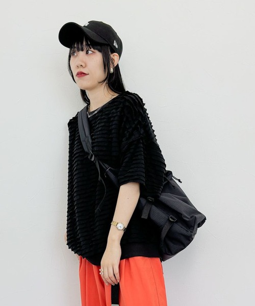 niko and...（ニコアンド）の「[MODE NORM CORE]フリフリルーズ半袖プルオーバー（Tシャツ/カットソー・レディース・ライトグリーン/ブラック/オフホワイト・MEDIUM/LARGE）」の10枚目の写真