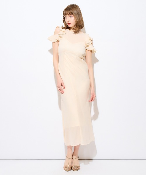ME COUTURE(ミークチュール)の「ラメストライプカットアウトドレス(ワンピース・レディース・グリーン/アイボリー・0/1)」の13枚目の写真