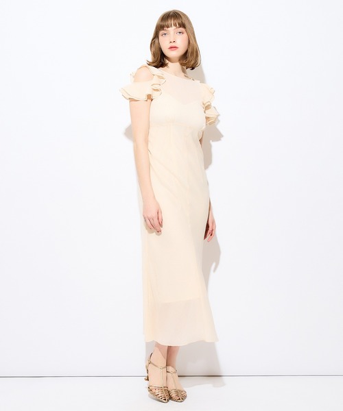 ME COUTURE(ミークチュール)の「ラメストライプカットアウトドレス(ワンピース・レディース・グリーン/アイボリー・0/1)」の14枚目の写真