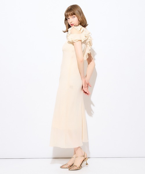 ME COUTURE(ミークチュール)の「ラメストライプカットアウトドレス(ワンピース・レディース・グリーン/アイボリー・0/1)」の16枚目の写真