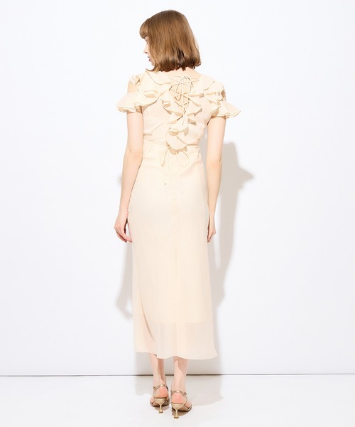 ME COUTURE(ミークチュール)の「ラメストライプカットアウトドレス(ワンピース・レディース・グリーン/アイボリー・0/1)」の17枚目の写真