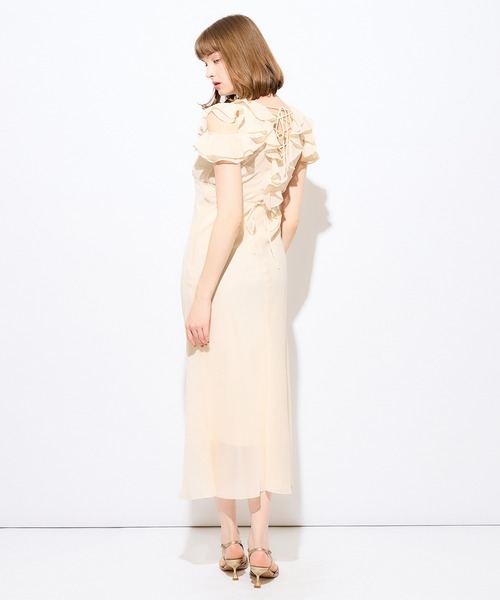 試着のみ】deicy ME COUTURE ラメストライプブーケワンピース