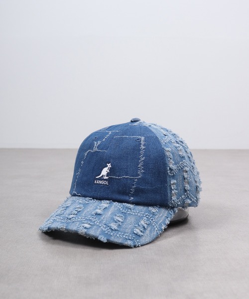 KANGOL（カンゴール）の「KANGOL DENIM MASHUP BASEBALL（キャップ・レディース・ネイビー・FREE）」の2枚目の写真