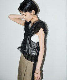 2WAYチュールフリルビスチェ