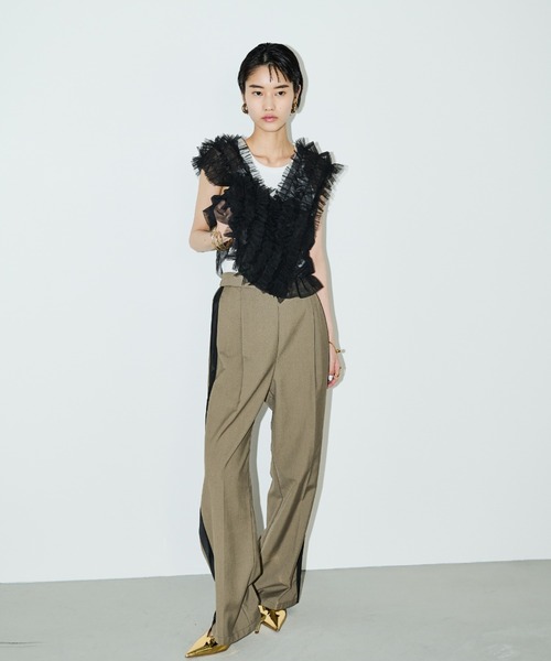 AIC.(エーアイシー)の「2WAYチュールフリルビスチェ(ベスト・レディース・グレー/ブラック・FREE)」の18枚目の写真