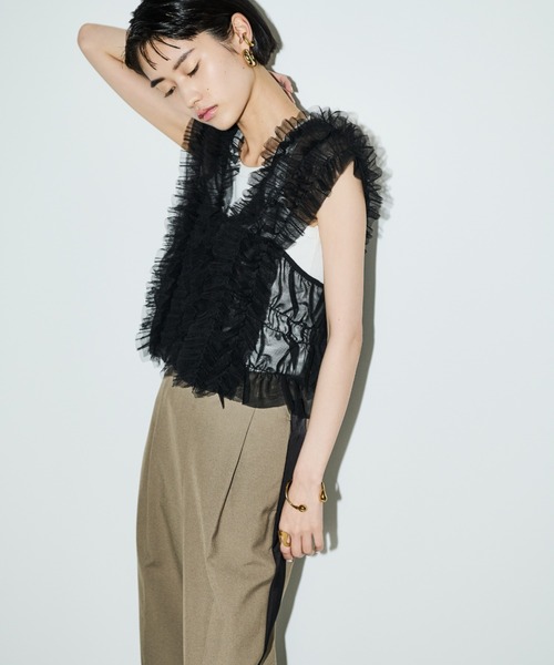 AIC.(エーアイシー)の「2WAYチュールフリルビスチェ(ベスト・レディース・グレー/ブラック・FREE)」の21枚目の写真