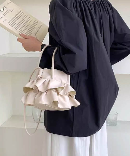 セール】Ruffled Drawstring Shoulder Bag / フリルショルダーバッグ