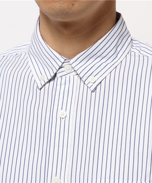 SEVENDAYS=SUNDAY（セブンデイズサンデイ）の「ストライプ製品染　長袖ボタンダウンシャツ（シャツ/ブラウス・メンズ・オフホワイト/ネイビー/ベージュ・SMALL/LARGE/MEDIUM）」の7枚目の写真