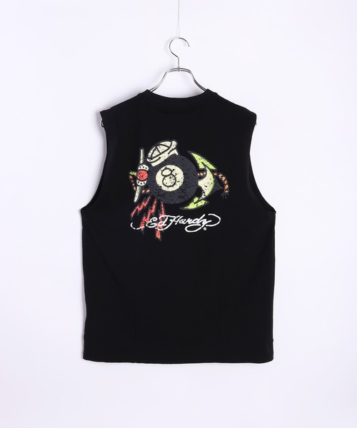 Ed Hardy（エドハーディー）の「EdHardy ノースリーブＴシャツ ロング丈 ラブキル ダイス アメリカンイーグル（タンクトップ・メンズ・ブラック/ブラック系その他・L/LL/M）」の3枚目の写真