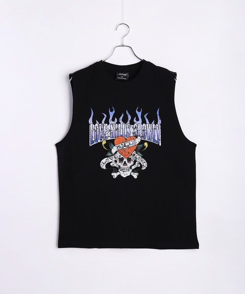 セール】EdHardy ノースリーブTシャツ ロング丈 ラブキル ダイス