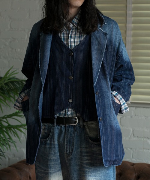 aimoha（アイモハ）の「【aimoha neo】LAYERED SAPPHIRE STRIPE LEISURE BLAZER（テーラードジャケット・メンズ・ネイビー・FREE）」の11枚目の写真