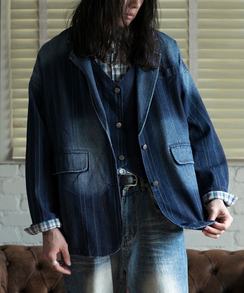 aimoha（アイモハ）の「【aimoha neo】LAYERED SAPPHIRE STRIPE LEISURE BLAZER（テーラードジャケット・メンズ・ネイビー・FREE）」の15枚目の写真