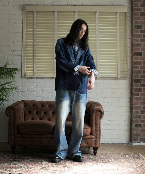 aimoha（アイモハ）の「【aimoha neo】LAYERED SAPPHIRE STRIPE LEISURE BLAZER（テーラードジャケット・メンズ・ネイビー・FREE）」の5枚目の写真