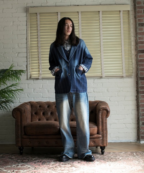 aimoha（アイモハ）の「【aimoha neo】LAYERED SAPPHIRE STRIPE LEISURE BLAZER（テーラードジャケット・メンズ・ネイビー・FREE）」の6枚目の写真