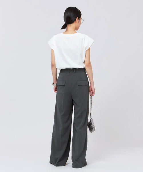 AP STUDIO（エーピーストゥディオ）の「ツイルハイウエステッドパンツ（スラックス・レディース・ブラック/グレー・34/40/38/36）」の6枚目の写真