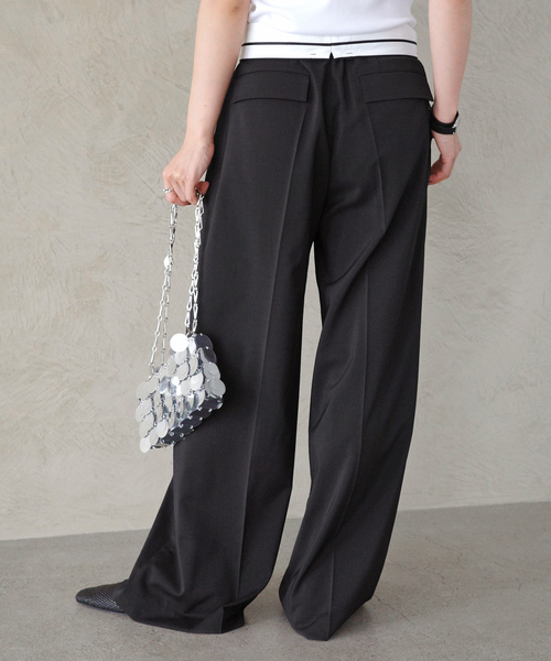 AP STUDIO（エーピーストゥディオ）の「ツイルハイウエステッドパンツ（スラックス・レディース・ブラック/グレー・34/40/38/36）」の8枚目の写真