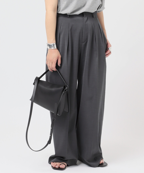 AP STUDIO（エーピーストゥディオ）の「ツイルハイウエステッドパンツ（スラックス・レディース・ブラック/グレー・34/40/38/36）」の12枚目の写真
