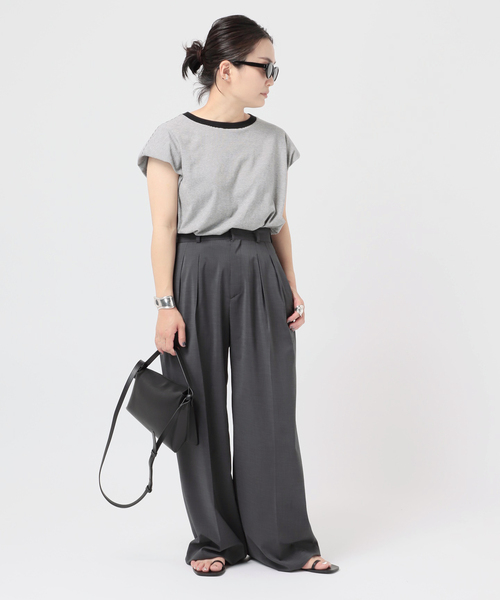 AP STUDIO（エーピーストゥディオ）の「ツイルハイウエステッドパンツ（スラックス・レディース・ブラック/グレー・34/40/38/36）」の15枚目の写真