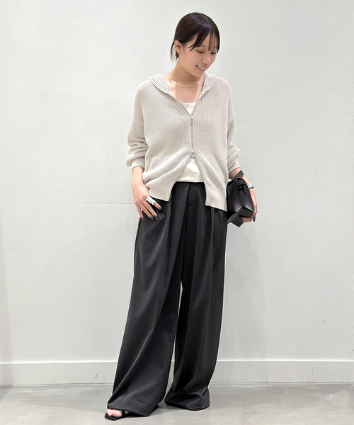 AP STUDIO（エーピーストゥディオ）の「ツイルハイウエステッドパンツ（スラックス・レディース・ブラック/グレー・34/40/38/36）」の19枚目の写真