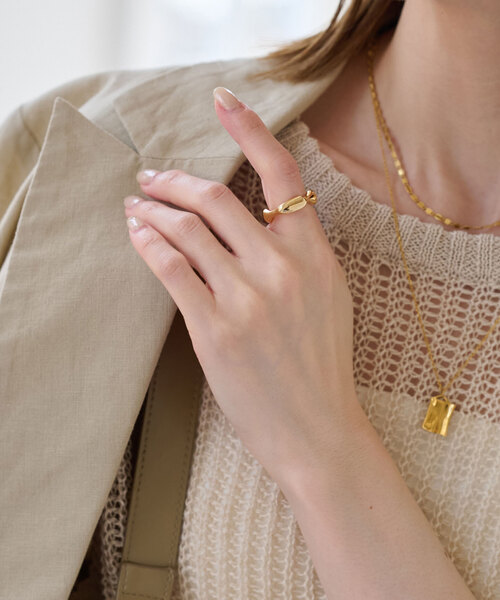 SLOBE IENA（スローブイエナ）の「SLOBE ニュアンスリング（リング・レディース・ゴールド・FREE）」の2枚目の写真