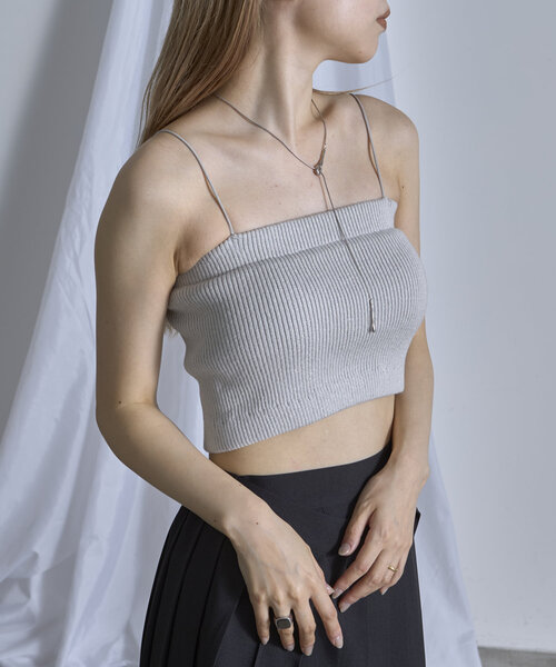 RAY CASSIN（レイカズン）の「ニットパット付きキャミ（キャミソール・レディース・ブルー/ブラック/ホワイト・FREE）」の10枚目の写真