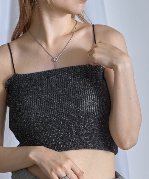 RAY CASSIN（レイカズン）の「ニットパット付きキャミ（キャミソール・レディース・ブルー/ブラック/ホワイト・FREE）」の11枚目の写真