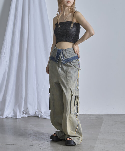 RAY CASSIN（レイカズン）の「ニットパット付きキャミ（キャミソール・レディース・ブルー/ブラック/ホワイト・FREE）」の12枚目の写真