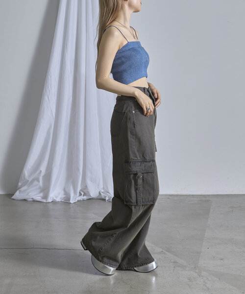 RAY CASSIN（レイカズン）の「ニットパット付きキャミ（キャミソール・レディース・ブルー/ブラック/ホワイト・FREE）」の22枚目の写真