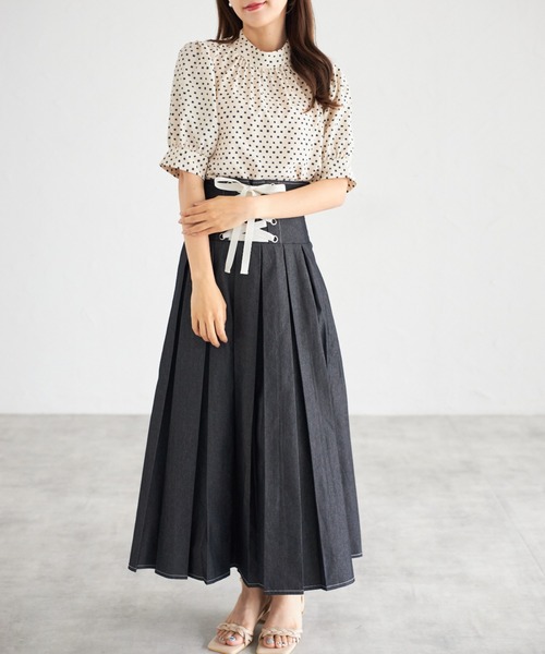 tocco closet(トッコ クローゼット)の「【ZOZO限定】スクエアドット2WAYボウタイブラウス(シャツ/ブラウス・レディース・ブラック/ブラウン/オフホワイト/グリーン・M)」の5枚目の写真