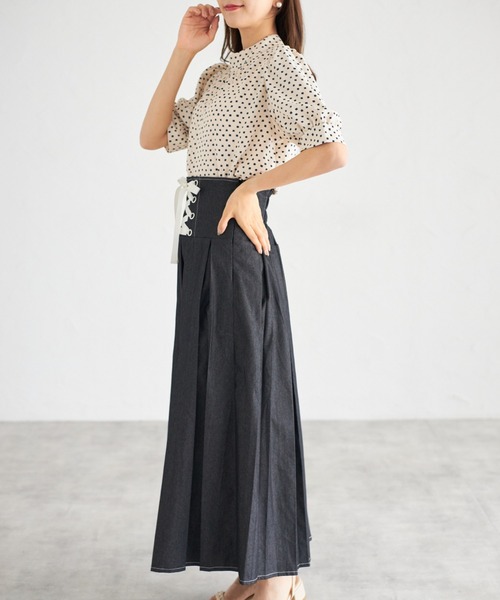 tocco closet(トッコ クローゼット)の「【ZOZO限定】スクエアドット2WAYボウタイブラウス(シャツ/ブラウス・レディース・ブラック/ブラウン/オフホワイト/グリーン・M)」の7枚目の写真