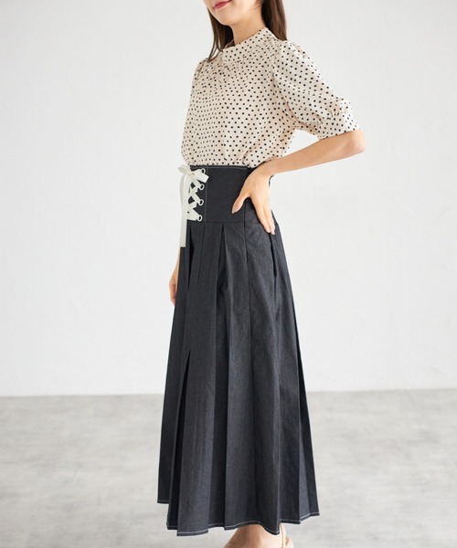 tocco closet(トッコ クローゼット)の「【ZOZO限定】スクエアドット2WAYボウタイブラウス(シャツ/ブラウス・レディース・ブラック/ブラウン/オフホワイト/グリーン・M)」の8枚目の写真