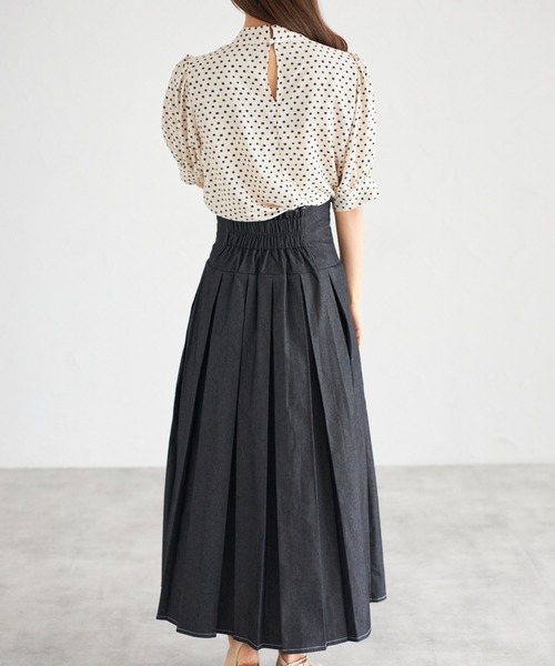 tocco closet(トッコ クローゼット)の「【ZOZO限定】スクエアドット2WAYボウタイブラウス(シャツ/ブラウス・レディース・ブラック/ブラウン/オフホワイト/グリーン・M)」の9枚目の写真