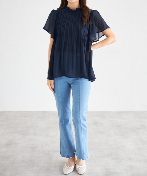 tocco closet(トッコ クローゼット)の「【ZOZO限定】パールヘムデニムパンツ(デニムパンツ・レディース・ブルー/サックスブルー/ブラック・M)」の13枚目の写真