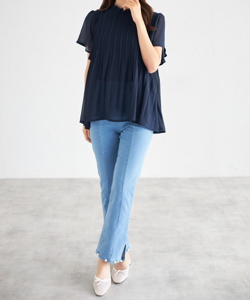 tocco closet(トッコ クローゼット)の「【ZOZO限定】パールヘムデニムパンツ(デニムパンツ・レディース・ブルー/サックスブルー/ブラック・M)」の14枚目の写真