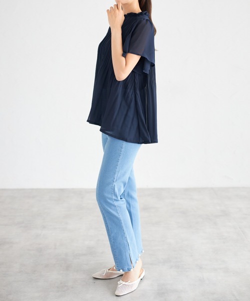 tocco closet(トッコ クローゼット)の「【ZOZO限定】パールヘムデニムパンツ(デニムパンツ・レディース・ブルー/サックスブルー/ブラック・M)」の15枚目の写真