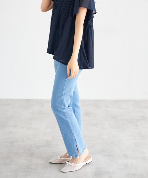 tocco closet(トッコ クローゼット)の「【ZOZO限定】パールヘムデニムパンツ(デニムパンツ・レディース・ブルー/サックスブルー/ブラック・M)」の18枚目の写真