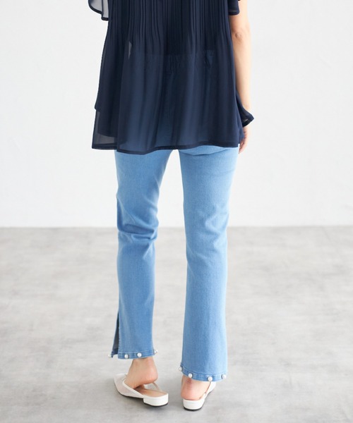 tocco closet(トッコ クローゼット)の「【ZOZO限定】パールヘムデニムパンツ(デニムパンツ・レディース・ブルー/サックスブルー/ブラック・M)」の19枚目の写真
