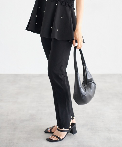 tocco closet(トッコ クローゼット)の「【ZOZO限定】パールヘムデニムパンツ(デニムパンツ・レディース・ブルー/サックスブルー/ブラック・M)」の10枚目の写真