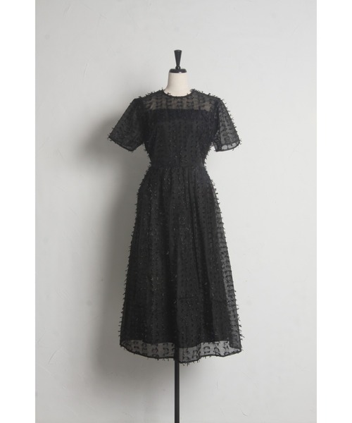 tocco closet（トッコ　クローゼット）の「ウエスト後ろりぼん付きシアーフリンジワンピース（ワンピース・レディース・クリーム/ブラック・M）」の20枚目の写真